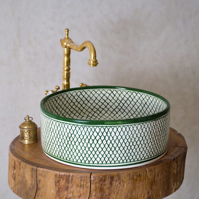 Grünes Keramik-Waschbecken – Modern, Handgefertigt & Nachhaltig